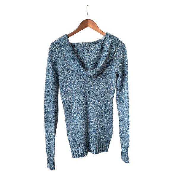 Wet Seal Blue Shawl Collar Sweater with Hood Women's L Y2K Preppy Soft Girl - Picture 3 of 8